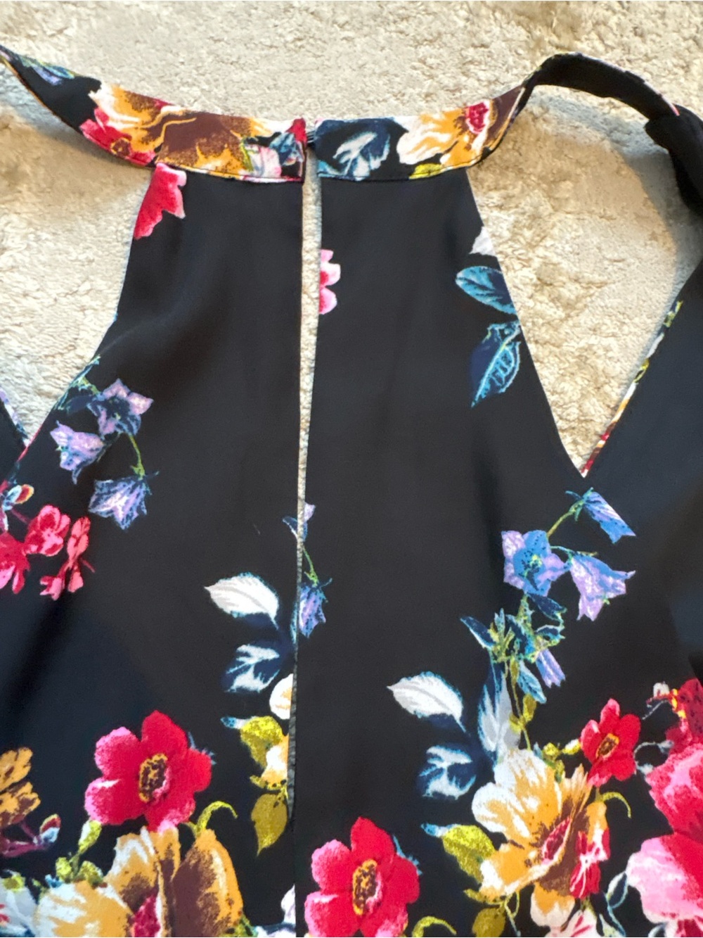 Express Floral Halter Tie Waist Romper With Pockets Size 6 - Picture 11 of 11